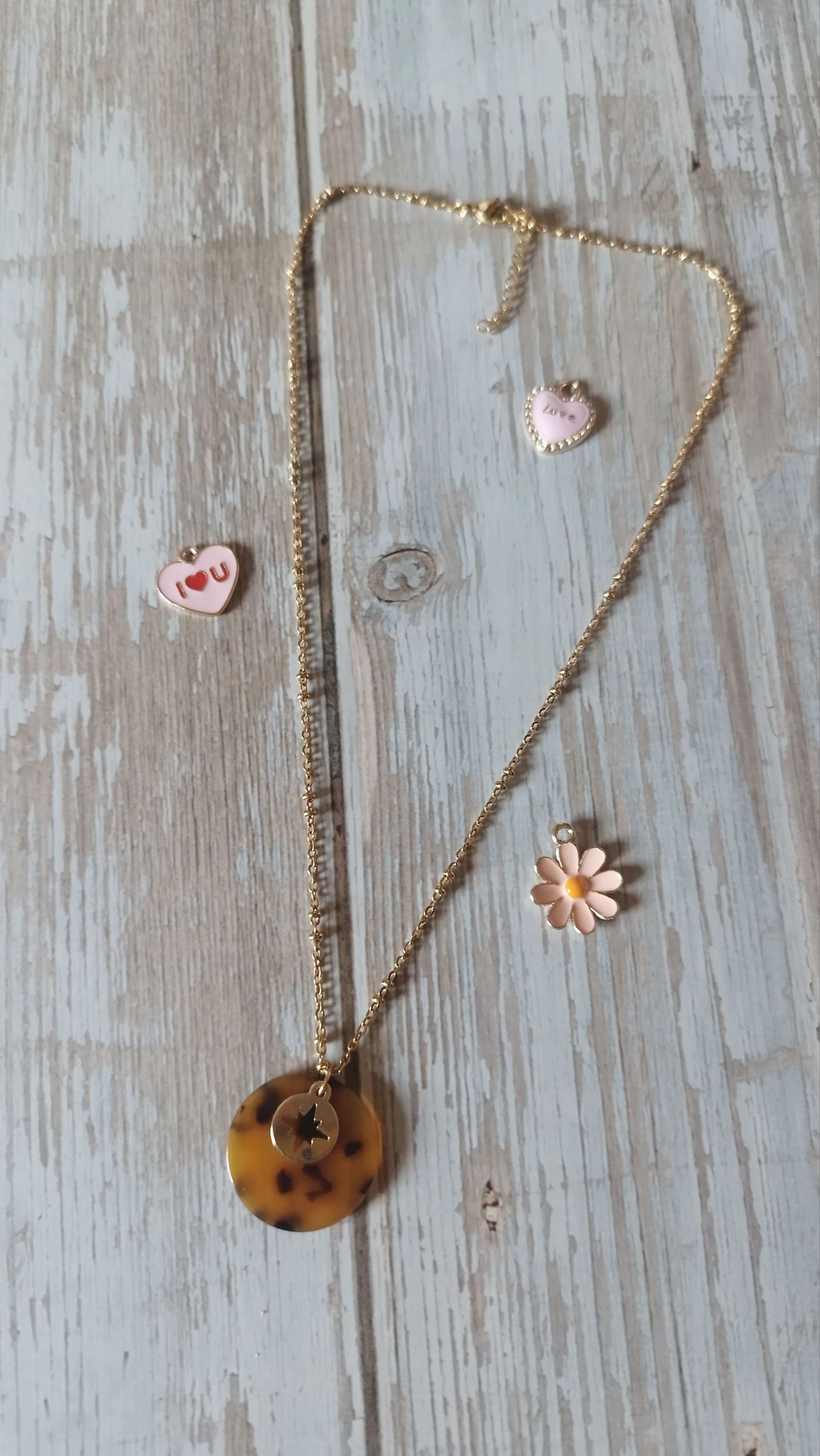 Collier doré en acier inoxydable 